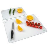 Phore tempered glass cutting board top view highlighting smooth surface for easy chopping