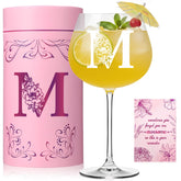 Physkoa initial wine glass 20 oz with monogram, ideal for gifting.