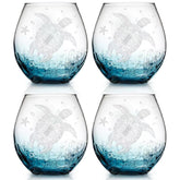 Physkoa sea turtle crackle wine glass 13.5oz, perfect for entertaining.