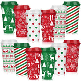 Pickmesh Christmas coffee cups 16oz set showcase festive patterns for gifting and daily use