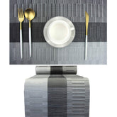 PIGCHCY elegant placemats in black with a classic weave for everyday dining protection.