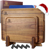 Piklohas cutting boards large set 7 provides ample prep space for meats, cheeses, and bread.