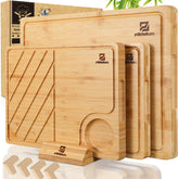 Piklohas XL bamboo board for meat and pizza keeps prep stable and clean