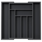 Pipishell bamboo expandable drawer organizer front view for a tidy utensil setup