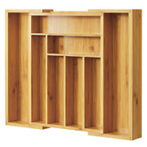 Pipishell bamboo silverware organizer extendable for a customizable, space-saving drawer fit.