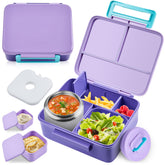 PIQUEBAR Bento lunch box for kids in purple with leak-proof design for mess-free school meals