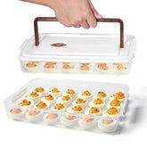 PIUGERU deviled-egg containers with lid secure transport for 24 eggs per tray