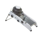 PL8 Professional Mandoline's extra-wide deck provides stable, even slices during prep.