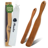PLANTÉA skinny spurtle in acacia wood for precise starter mixing.