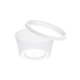 Plaspapier 8 oz clear condiment cups with lids for easy portioning