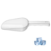 Plastic ice scoop with ergonomic handle for easy freezer scooping