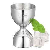 Plat Star double jigger shows inside measurements for precise pours.