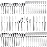 Pleafind 60-piece flatware set with mirror-polished finish for elegant dining.