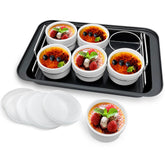 PLSFIT porcelain ramekins with lids for batch desserts.