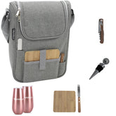 Plush Picnic Truvelli insulated wine tote two-bottle carrier keeps beverages cool during travel