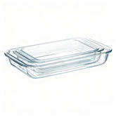 Pmssypl 3-piece glass bakeware set top view for easy meal prep