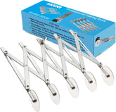 Pobowlgarls five-wheel pizza cutter in stainless steel for precise, quick slices.