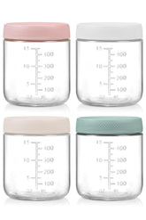 POIKSHARK 4 pack overnight oats containers with wide mouth for easy filling and cleaning