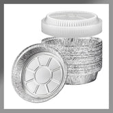 Pokanic 8-inch round pan with clear dome lid for easy meal prep and viewing.