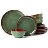 Pokini sage-green dinner plate with reactive glaze for stylish meals