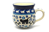 Polish Pottery Gallery Bubble mug 11oz, hand-painted close-up for daily coffee.