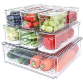 Pomeat large 220oz bin with lid for bulk produce visibility.