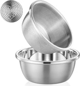 POPRADE 304 stainless steel colander with dense holes for fast draining.