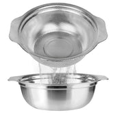 POPGRADE stainless steel colander bowl set for fast draining and easy prep