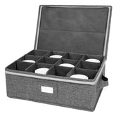 Popoly cup and mug storage box with 12 padded compartments for secure mug storage