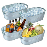 PORPOR BOOYA four-pack galvanized ice buckets on party table for drinks