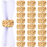Potchen 24-pack boho napkin rings in water hyacinth elevate rustic table decor