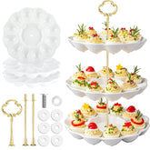 Potchen 3-tier deviled egg tray with 36 slots for elegant party presentation