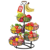 PouHenier.jh 5 tier fruit basket tower keeps produce organized and easily accessible on your kitchen counter