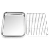 P&P CHEF 10.4-inch baking pan with rack assembly for even roasting