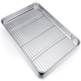 P&P CHEF 19.6-inch baking sheet with rack for even baking and release.