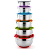 P&P CHEF mixing bowls set in nesting form for space saving and organization.