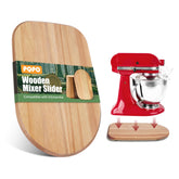 PQPO wooden slider on counter with KitchenAid mixer for easy access and movement