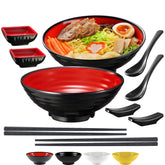 Practimondo unbreakable ramen bowl set with two bowls for family meals.