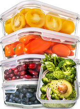 Prep Naturals 5-pack 30 oz glass meal prep containers for easy home meals.