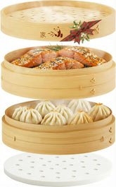 Prime Home Direct bamboo steamer 8-inch dome lid showing even heat distribution.