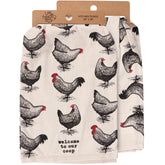 Primitives by Kathy Welcome to Our Coop towel with chickens—perfect farmhouse decor and everyday kitchen helper.
