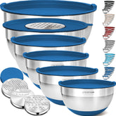 Priority Chef 6pc mixing bowls with lids demonstrate versatile prep and storage.
