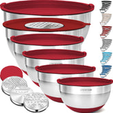 Priority Chef 6pc large mixing bowls with lids for organized prep and freshness.