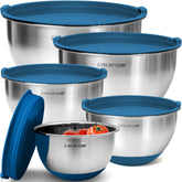 Priority Chef premium mixing bowls with blue lids, 1.5 qt, strong seal for fresh prep