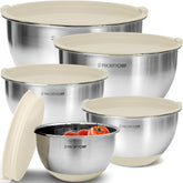 Priority Chef premium mixing bowls with lids closeup showing airtight storage for freshness