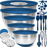 Priority Chef stainless steel mixing bowls set with airtight lids for fresh leftovers