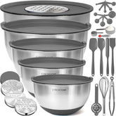 Priority Chef stainless steel bowls with lids for organized meal prep and storage
