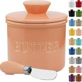 PriorityChef butter crock with lid and water line on counter keeps butter ready