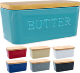 Priority Chef extra large butter dish with lid on countertop keeps butter fresh and ready.