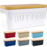 Priority Chef extra-large butter dish with lid on counter, fits oversized sticks.